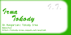 irma tokody business card